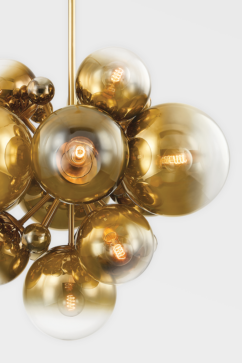 Kyoto Chandelier - Vintage Polished Brass 13 Lights