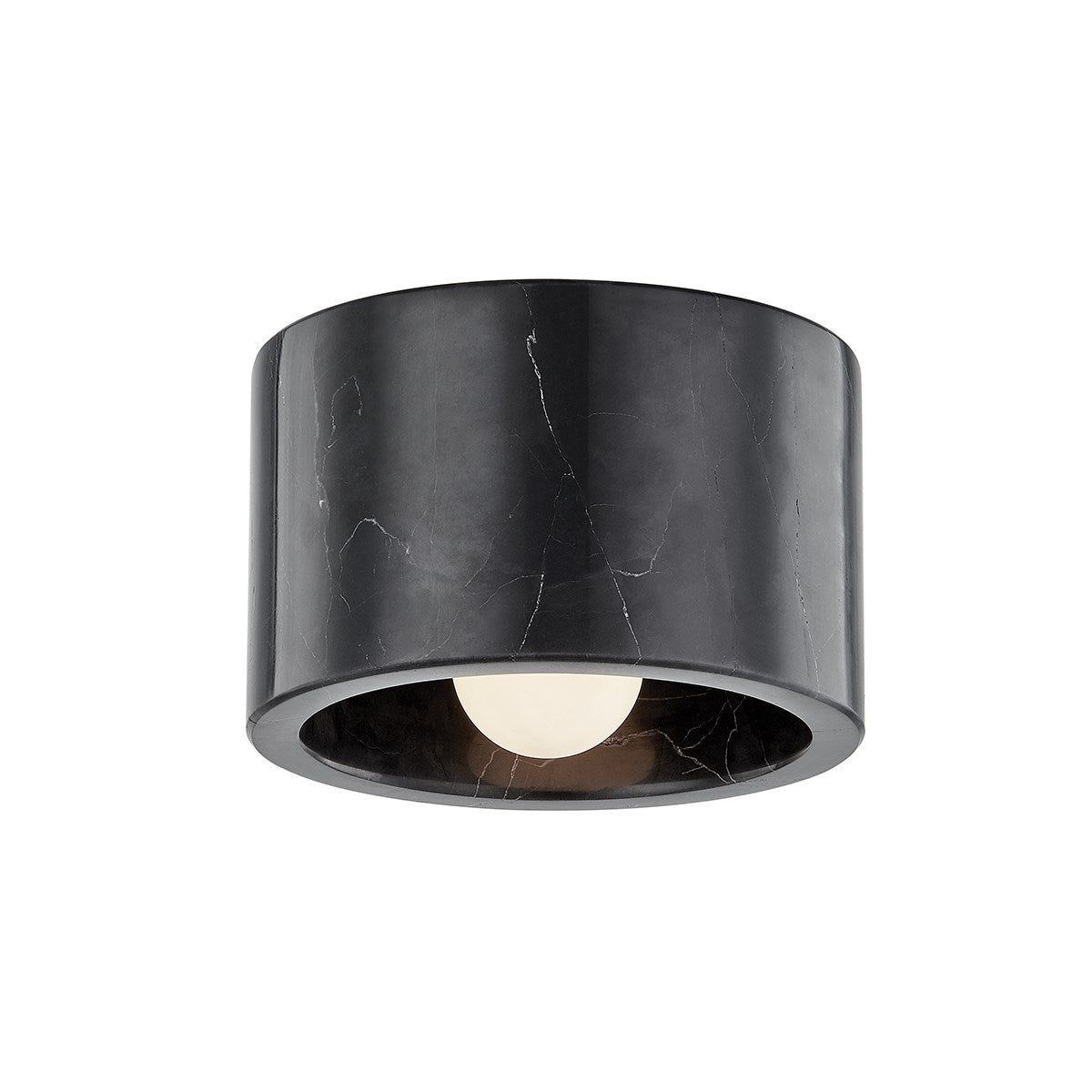 Loris Polished Nickel Flush Mount-Hudson Valley-HVL-4500-BM-PN-Flush MountsBlack Marble-7-France and Son