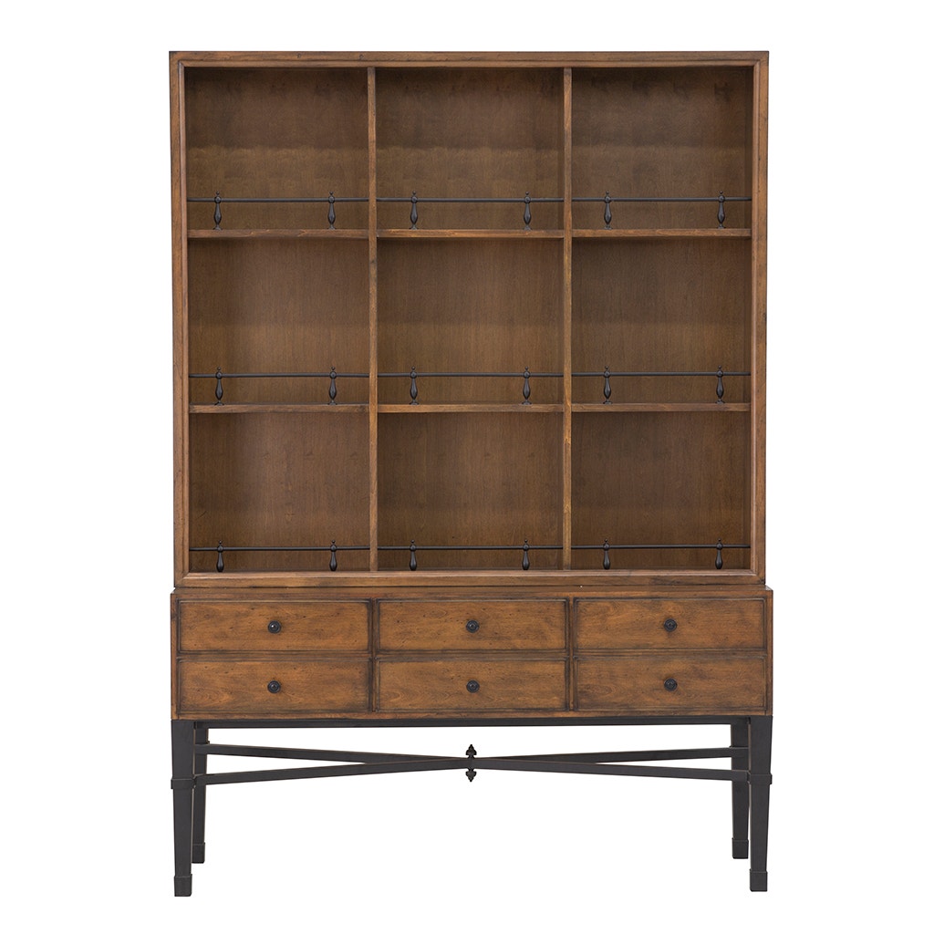 BD Collection For Fairfield Pamela Curio Cabinet - Antique Pinewood - Ash Solids and Veneers