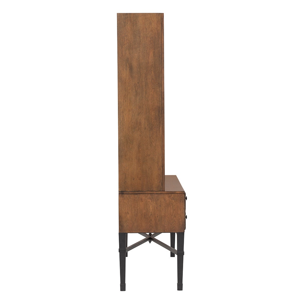 BD Collection For Fairfield Pamela Curio Cabinet - Antique Pinewood - Ash Solids and Veneers