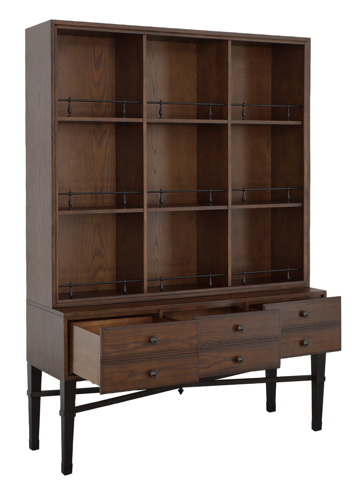 BD Collection For Fairfield Pamela Curio Cabinet - English Honey - Ash Solids and Veneers