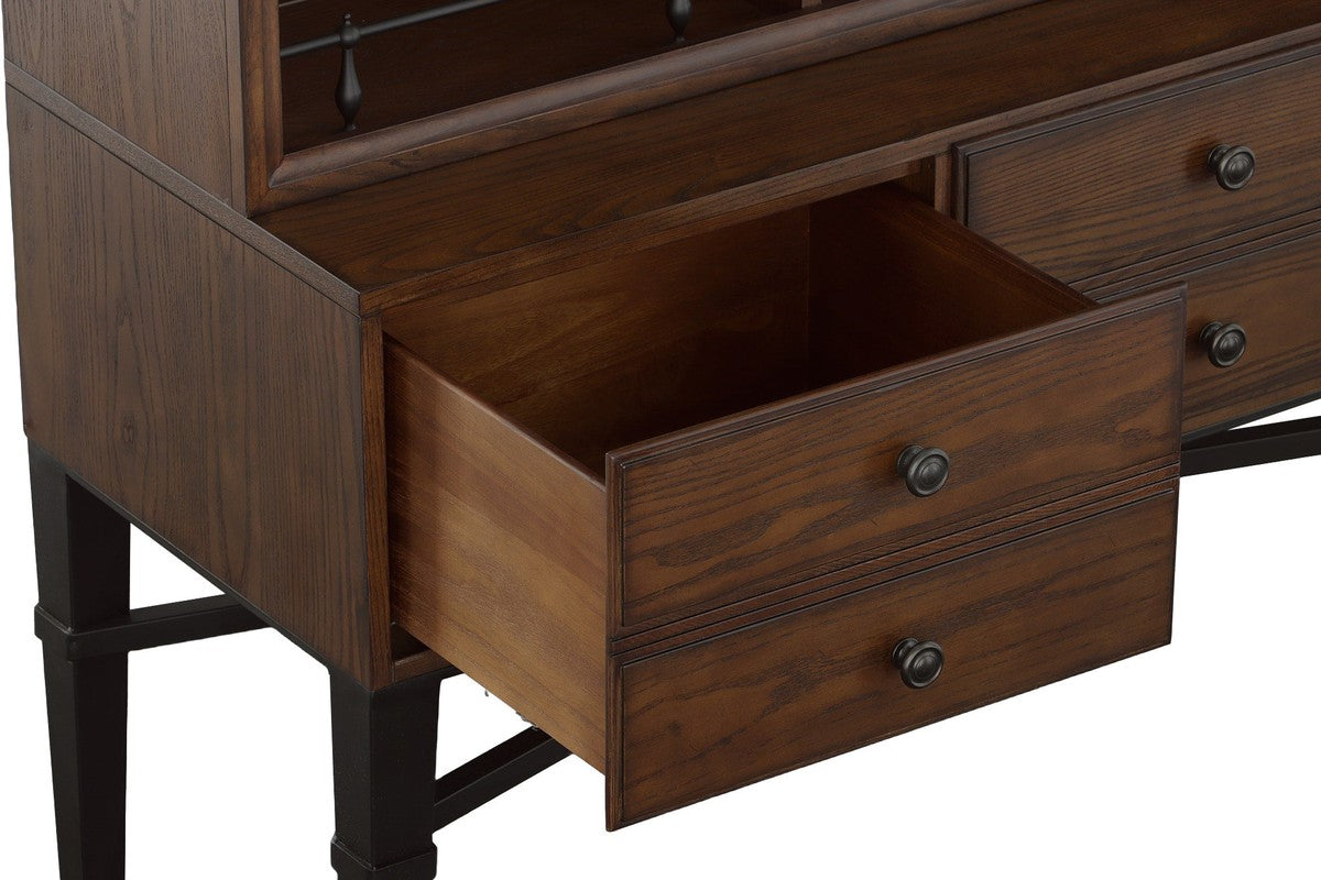 BD Collection For Fairfield Pamela Curio Cabinet - English Honey - Ash Solids and Veneers