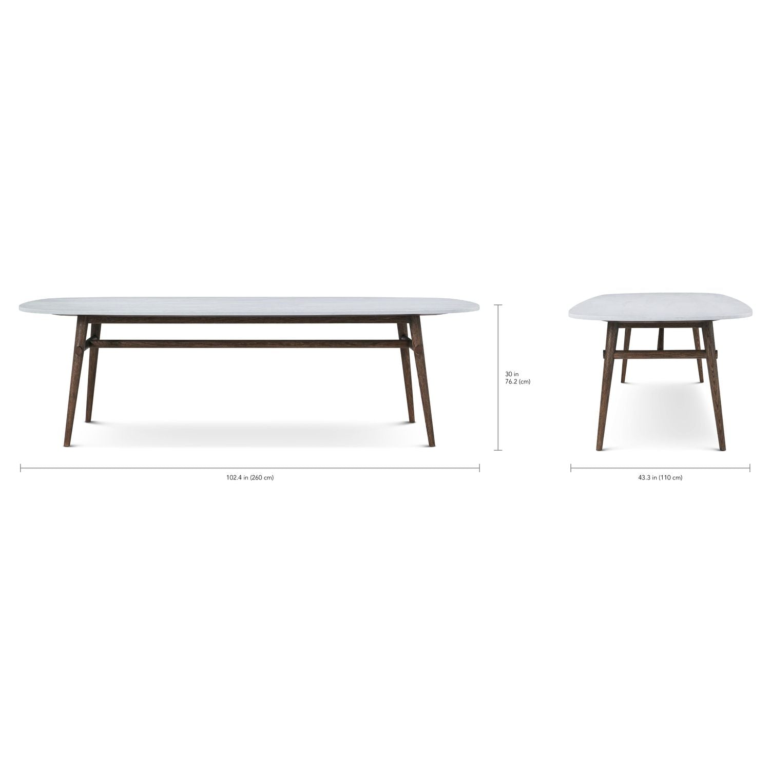Madrid Quartz Oval Dining Table