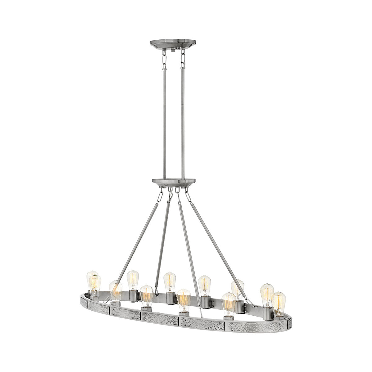 Everett Chandelier Ceiling Light-Hinkley Lighting-HINKLEY-4396BN-Chandeliers12 Light-Brushed Nickel-Oval-6-France and Son