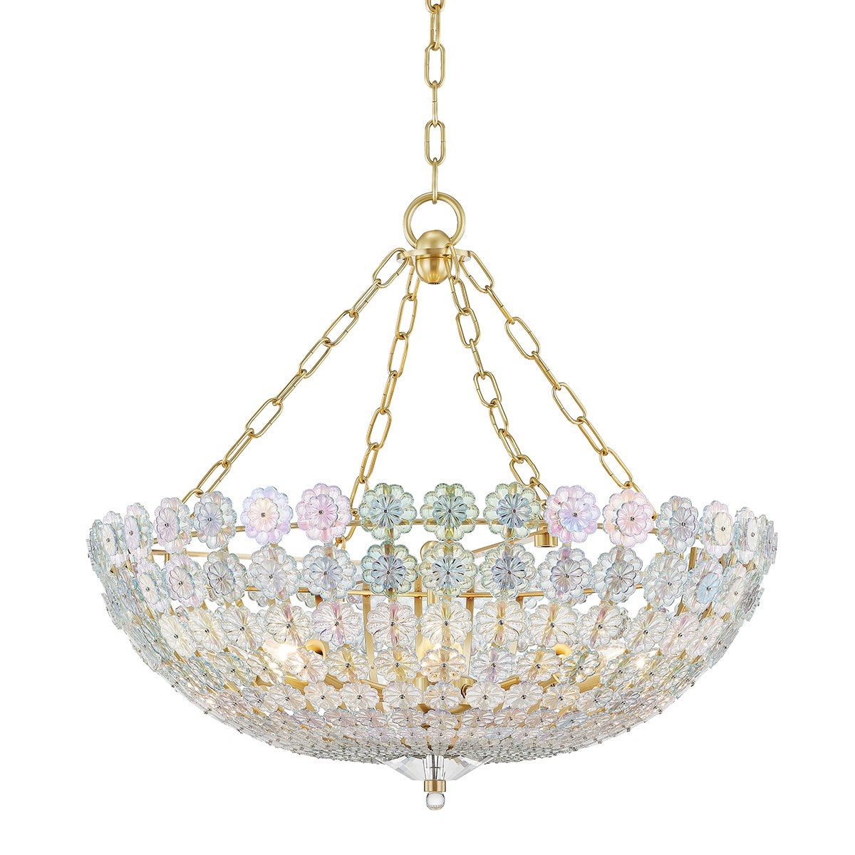 Floral Park Bowl Ocatd Chandelier-Hudson Valley-HVL-8224-AGB-ChandeliersAged Brass-1-France and Son