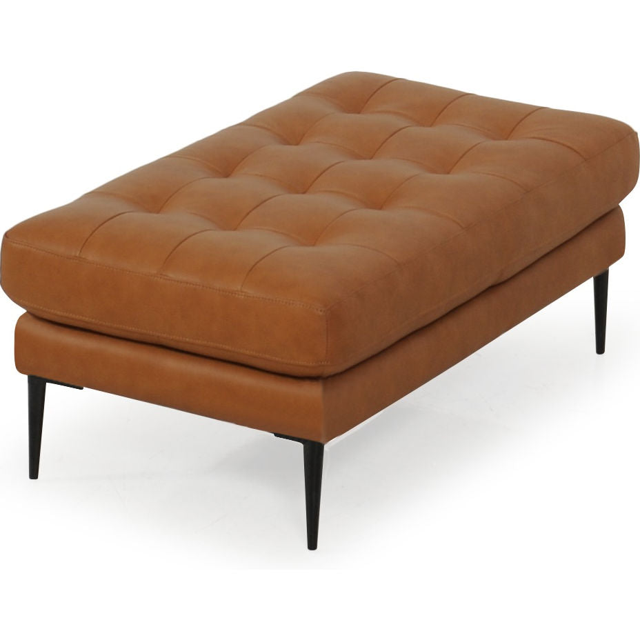 Bress Full Leather Bench Ottoman In Tan-Moroni Leather-MORONI-44007BS1961-Stools & Ottomans-2-France and Son