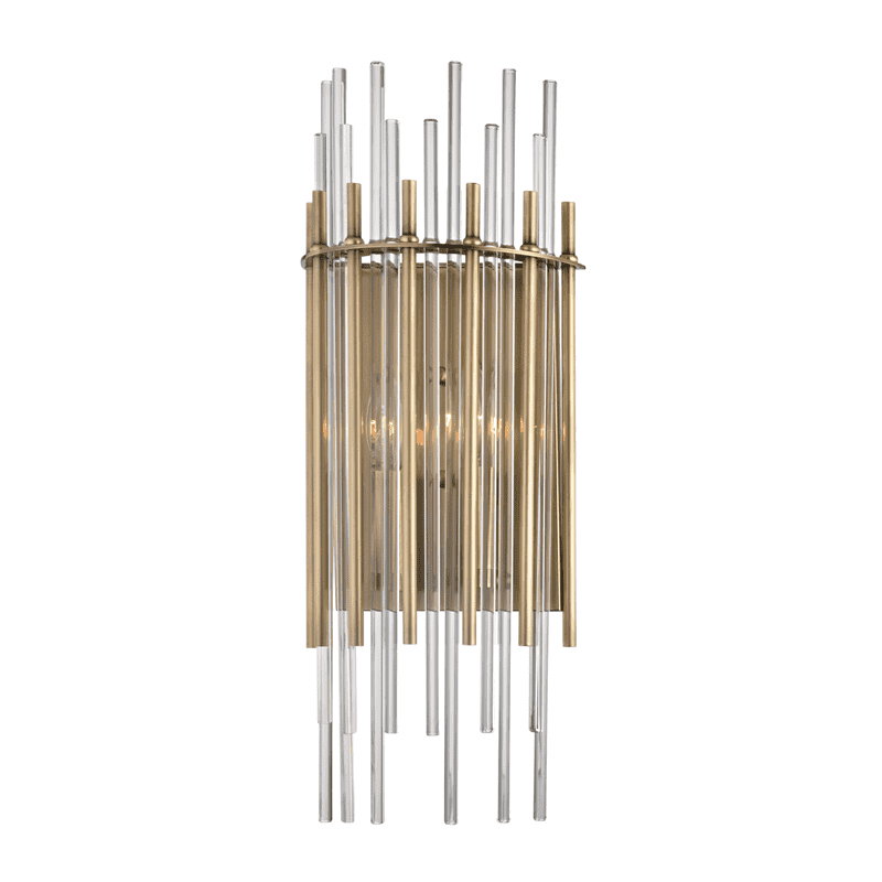 Wallis 2 Light Wall Sconce-Hudson Valley-HVL-6300-AGB-Wall LightingAged Brass-1-France and Son