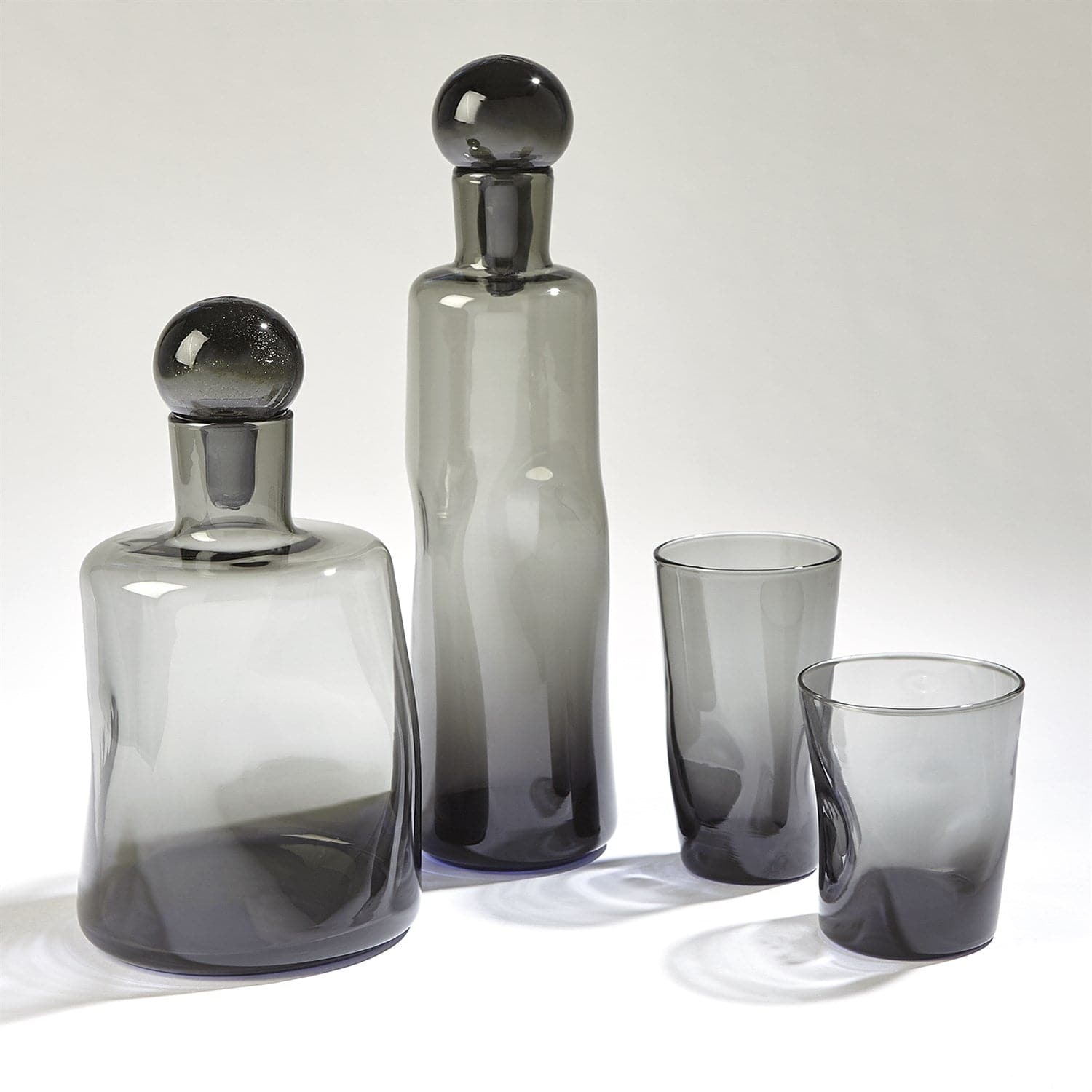 Pinched Decanter-Short-Global Views-GVSA-7.30179-Bar DecorGrey-1-France and Son