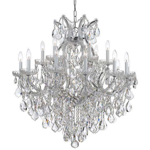 Maria Theresa 19 Light Chandelier-Crystorama Lighting Company-CRYSTO-4418-CH-CL-MWP-ChandeliersSilver-Clear Crystal-1-France and Son