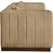 Miley 90.5" Vegan Leather Channel Tufted Sofa