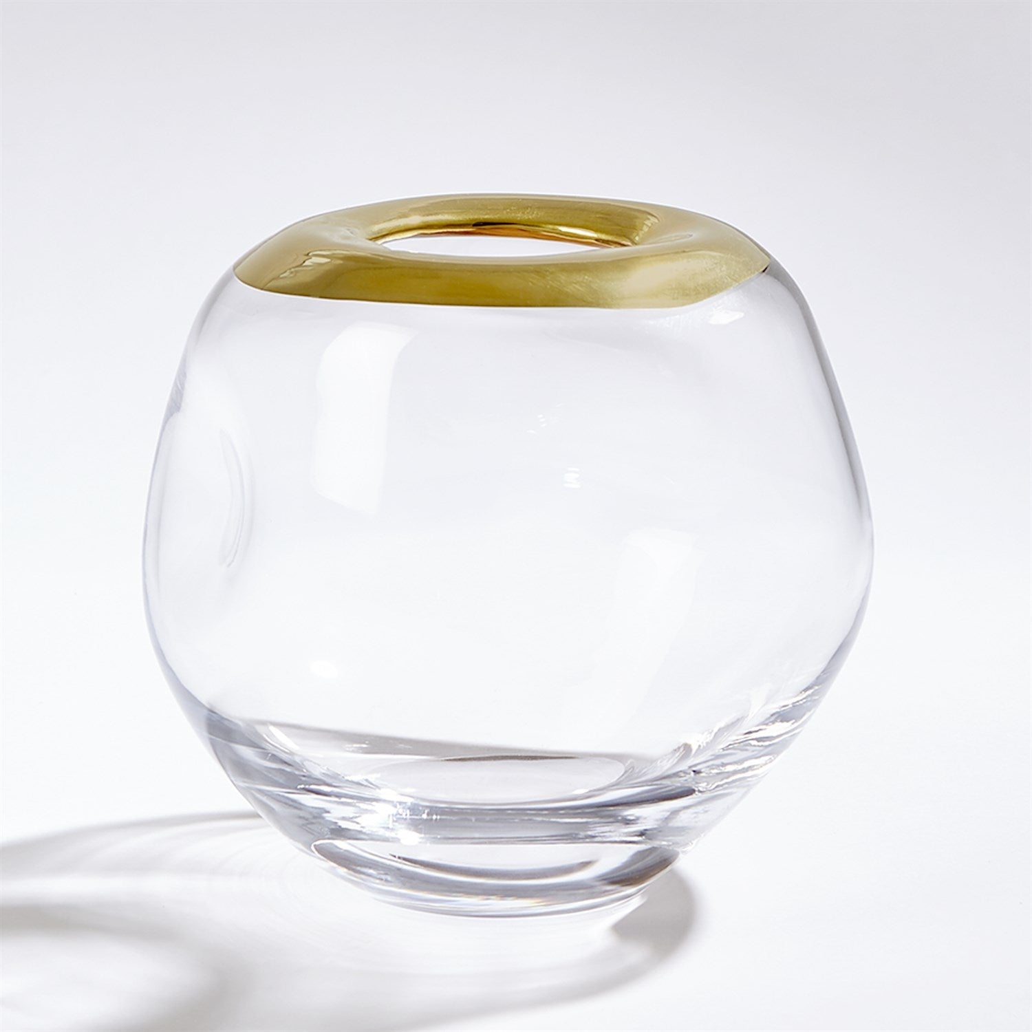 Organic Formed Vase-Global Views-GVSA-EN6.60003-VasesSmall-Gold Rim-8-France and Son