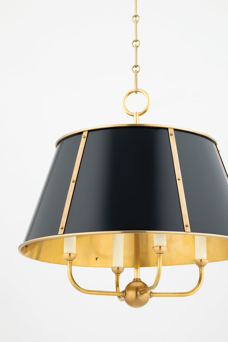 Cambridge 6 Light Chandelier-Hudson Valley-HVL-MDS121-AGB/DBL-ChandeliersAged Brass/Darkest Blue-3-France and Son