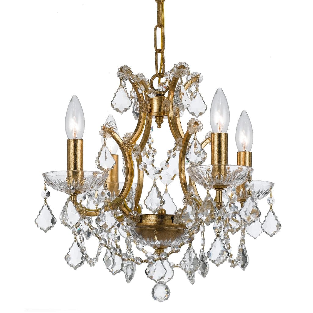 Filmore Chandelier - Antique Gold-Crystorama Lighting Company-CRYSTO- 4454-GA-CL-MWP-Chandeliers4 Lights-14-France and Son