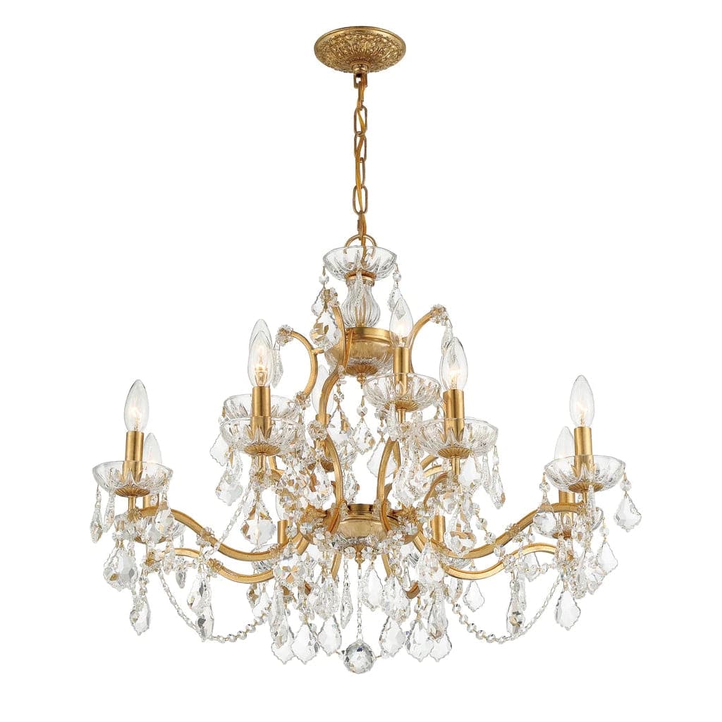 Filmore Chandelier - Antique Gold-Crystorama Lighting Company-CRYSTO- 4454-GA-CL-MWP-Chandeliers4 Lights-1-France and Son