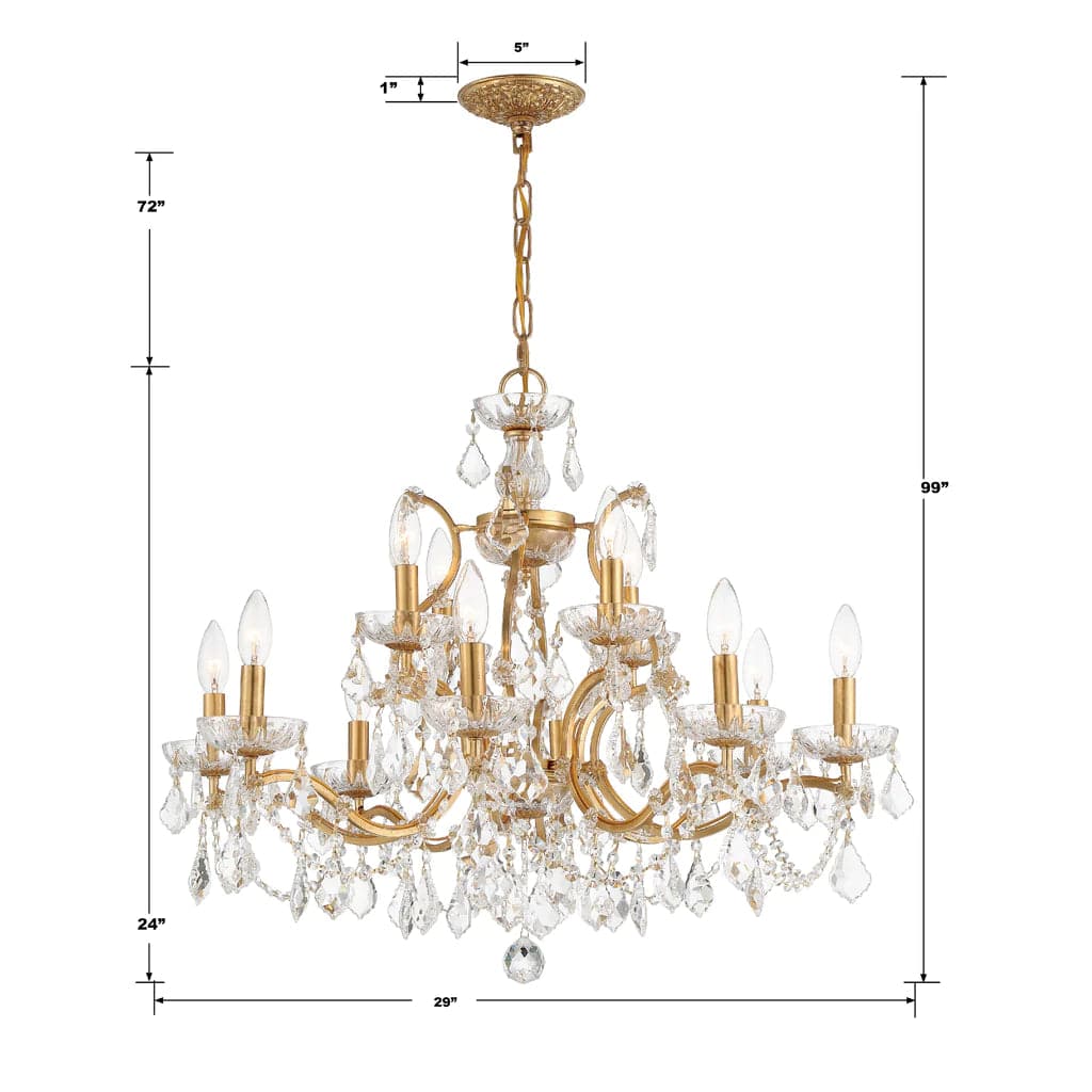 Filmore Chandelier - Antique Gold-Crystorama Lighting Company-CRYSTO- 4454-GA-CL-MWP-Chandeliers4 Lights-4-France and Son