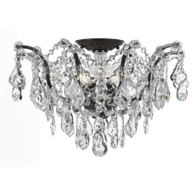 Filmore 5 Light Crystal Semi-Flush-Crystorama Lighting Company-CRYSTO-4457-GA-CL-MWP-Flush MountsGold-Clear Crystal-2-France and Son