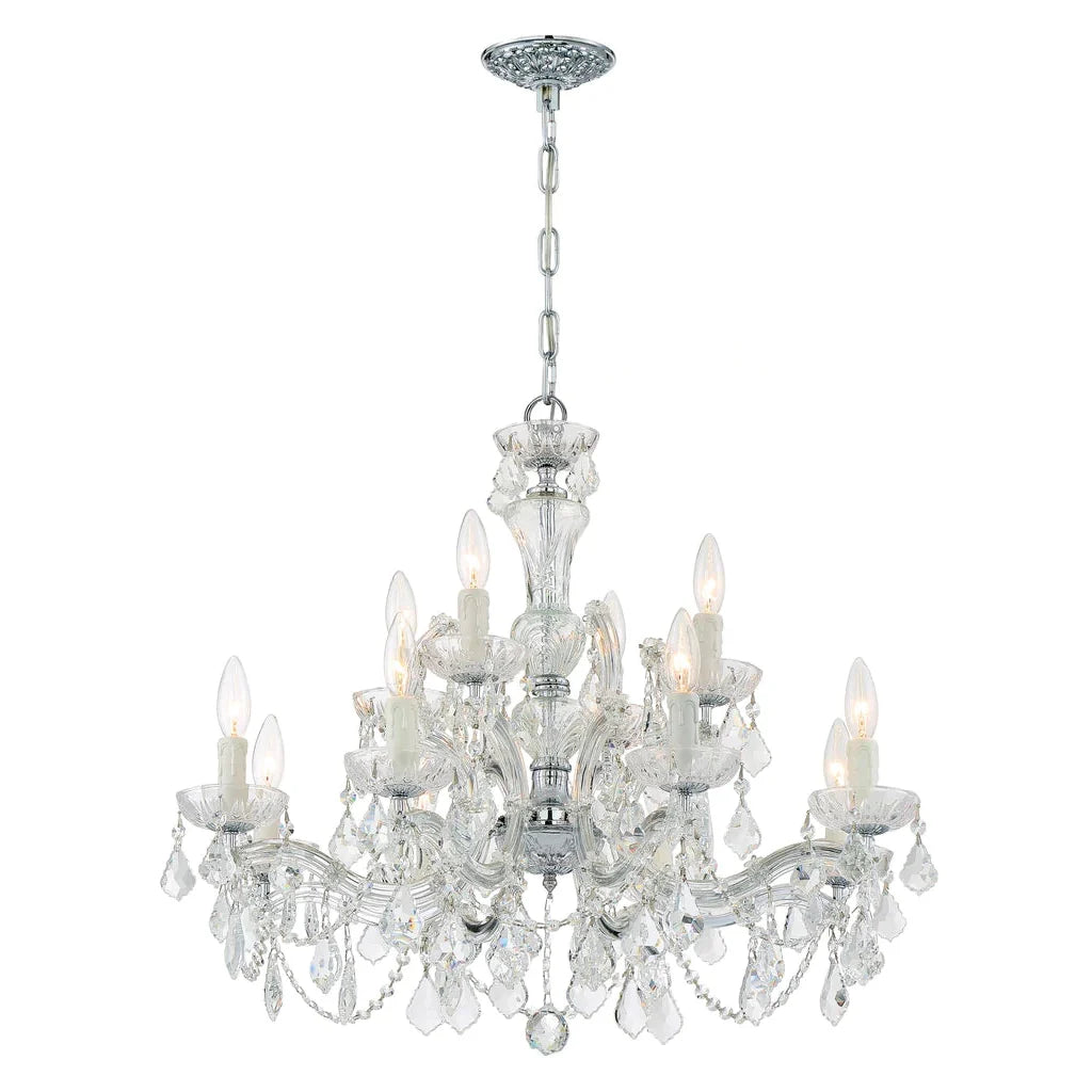 Maria Theresa 12 Light Hand Cut Crystal Polished Chrome Chandelier-Crystorama Lighting Company-CRYSTO-4479-CH-CL-MWP-Chandeliers-1-France and Son