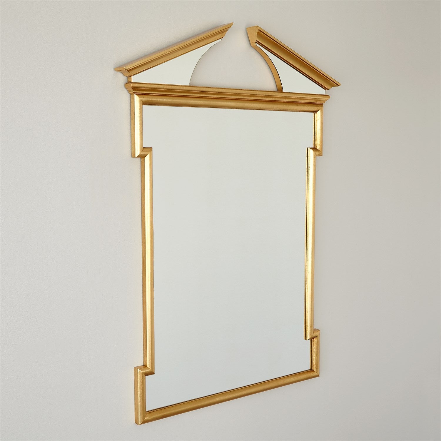 Broken Pediment Mirror - Gold Leaf-Global Views-GVSA-3.31579-Mirrors-3-France and Son