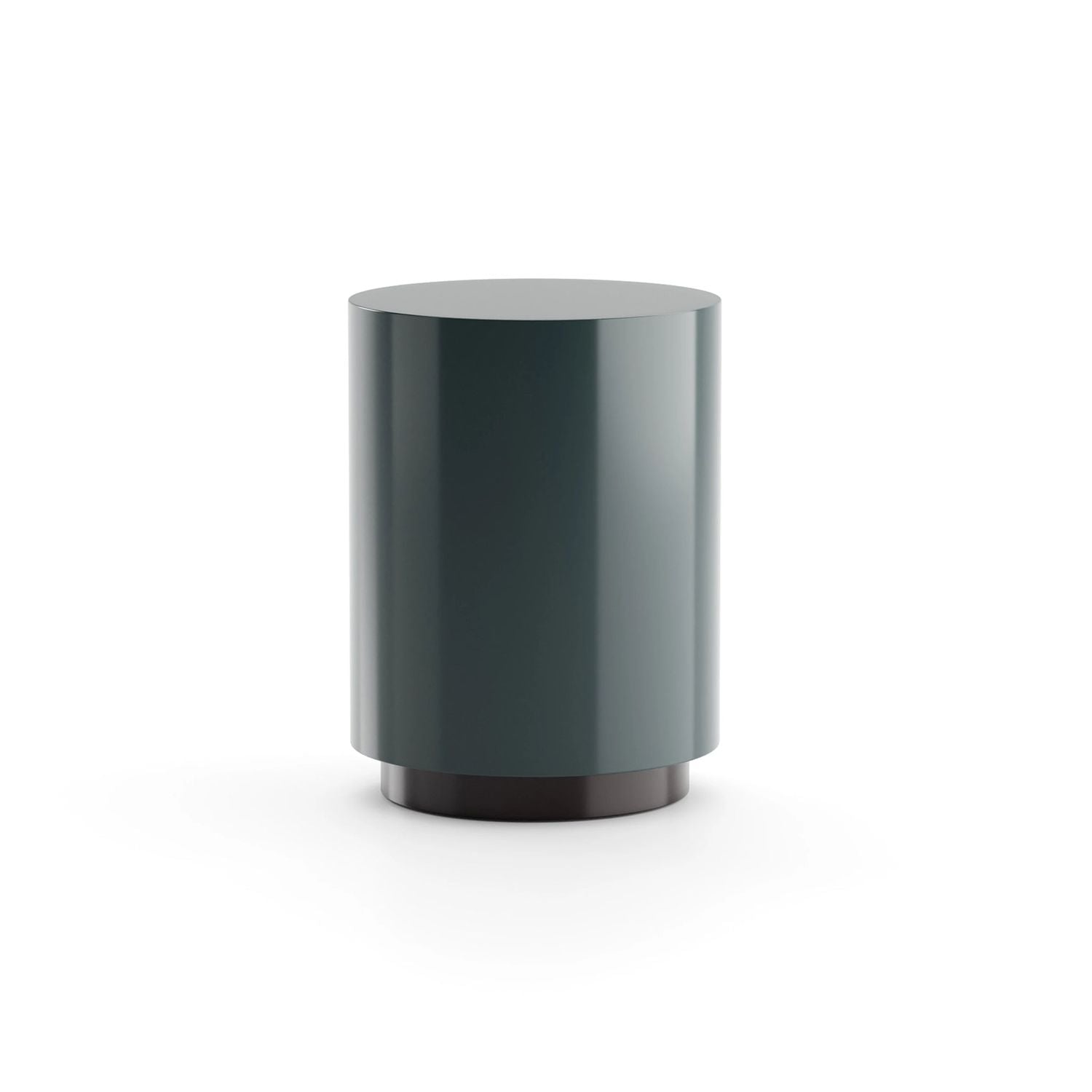 Alternate view of Cocktail Couture Round End Table in dark teal and deep green-gray.