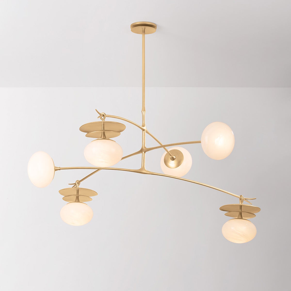 Ceylon Pendant - Vintage Gold Leaf 6 Lights