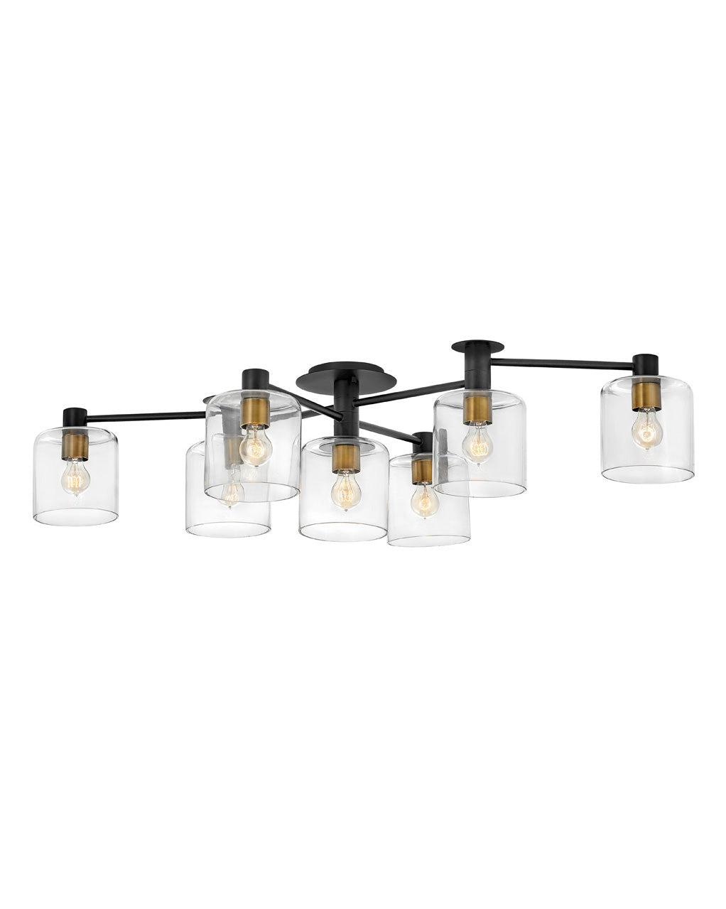 Foyer Axel - Extra Large Semi - Flush Mount-Hinkley Lighting-HINKLEY-4513BK-Flush MountsBlack-2-France and Son