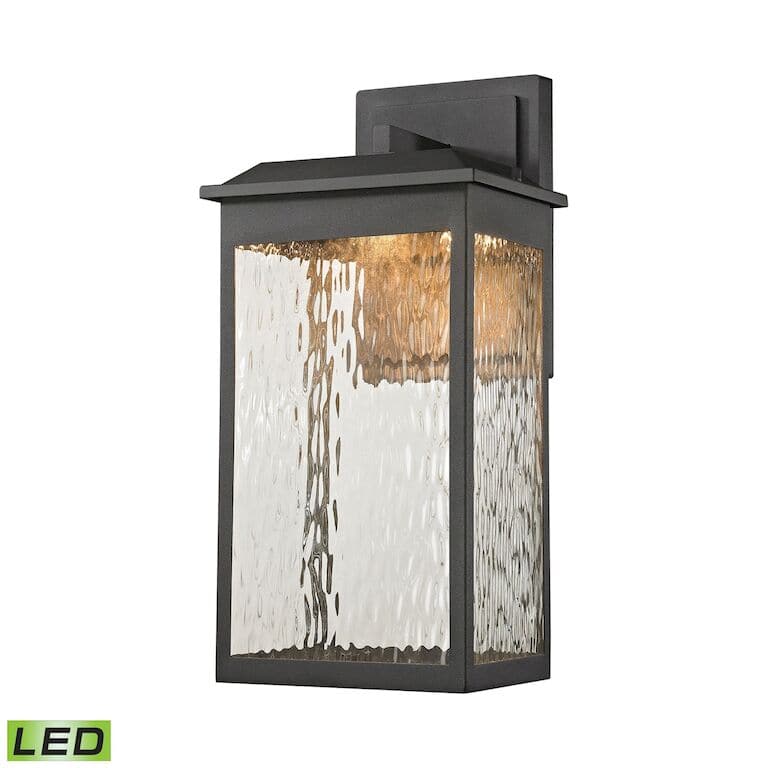 Newcastle 17'' High 1 - Light Outdoor Sconce - Textured Matte Black-Elk Home-ELK-45201/LED-Outdoor Wall Sconces-1-France and Son