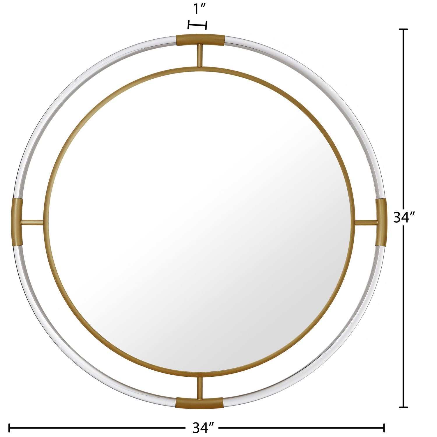 Ghost 34" Gold Acrylic And Metal Frame Mirror