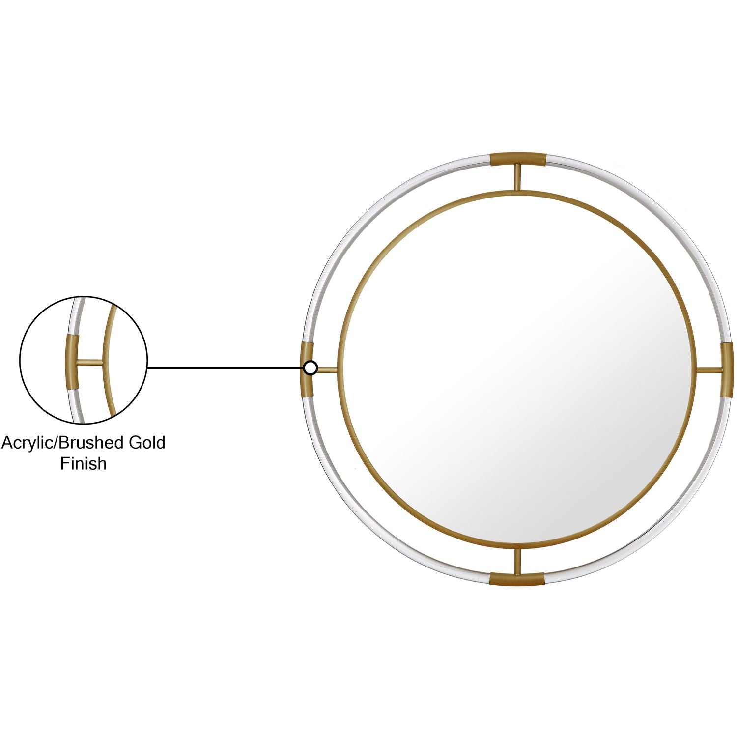 Ghost 34" Gold Acrylic And Metal Frame Mirror