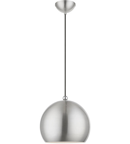 Stockton 1 Light 12 inch Pendant Ceiling Light, Globe-Livex Lighting-LIVEX-45482-91-PendantsBrushed Nickel with Polished Chrome Accents-6-France and Son