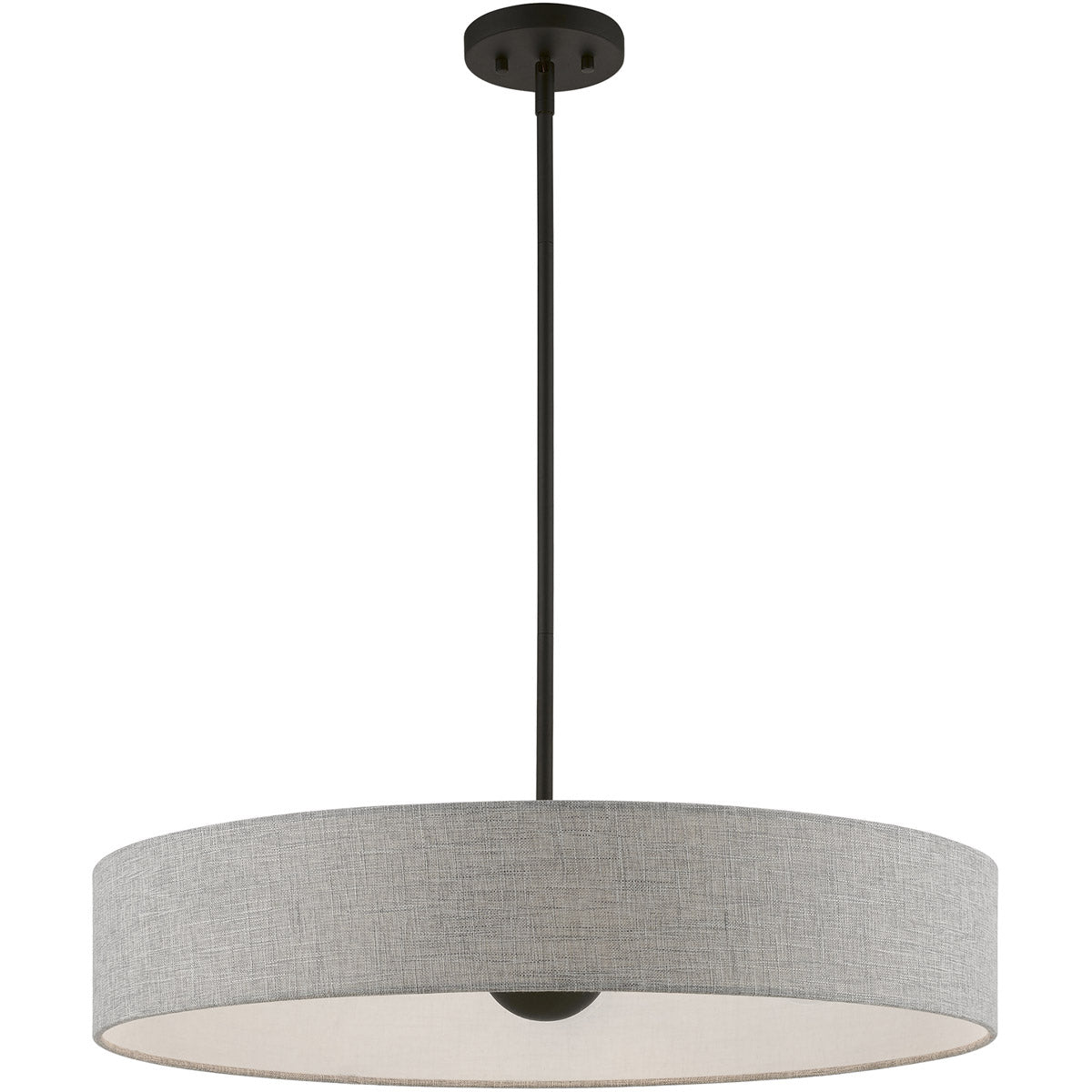 Elmhurst 5 Light 26 inch Pendant-Livex Lighting-LIVEX-46145-91-PendantsBrushed Nickel with Shiny White Accents-6-France and Son