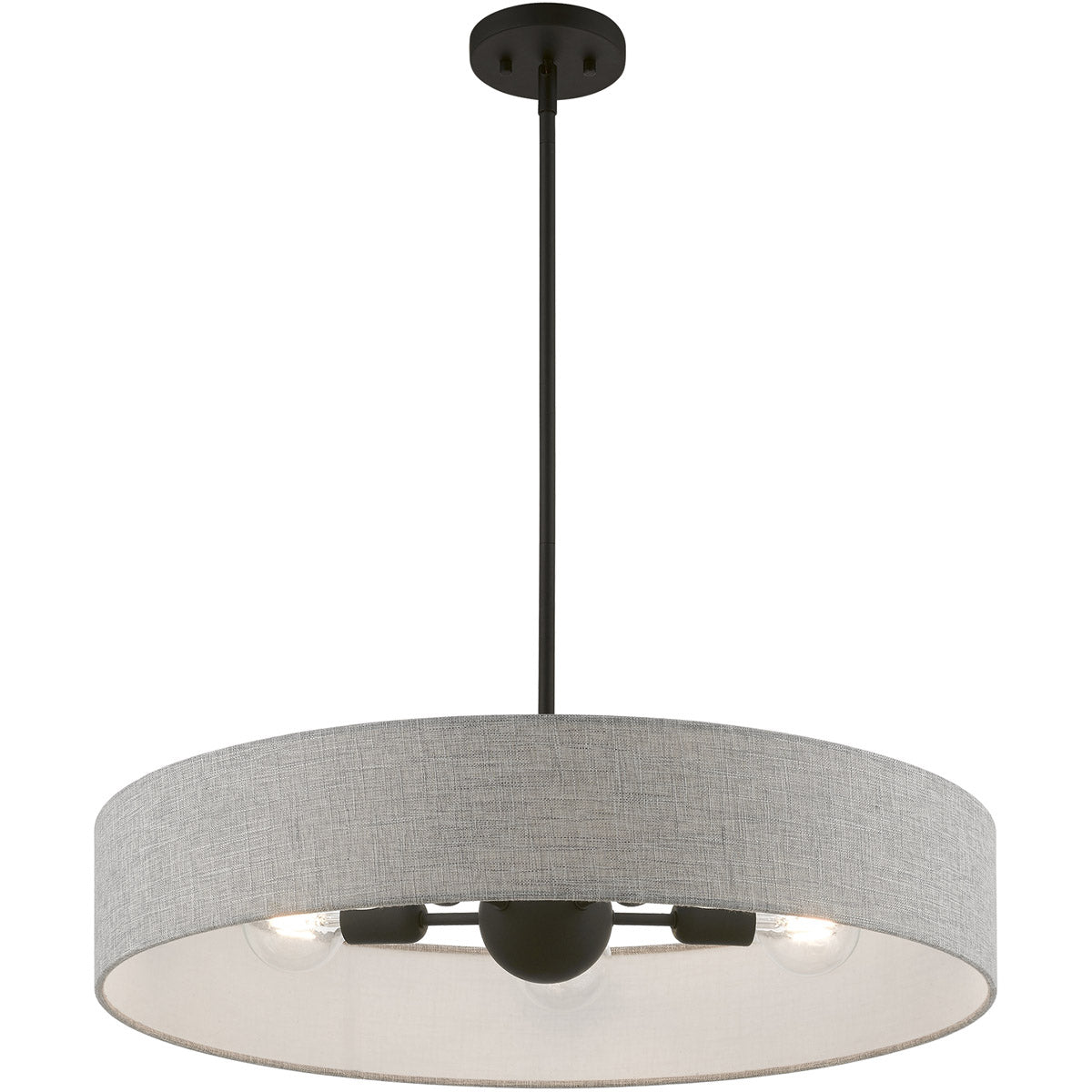 Elmhurst 5 Light 26 inch Pendant-Livex Lighting-LIVEX-46145-91-PendantsBrushed Nickel with Shiny White Accents-4-France and Son
