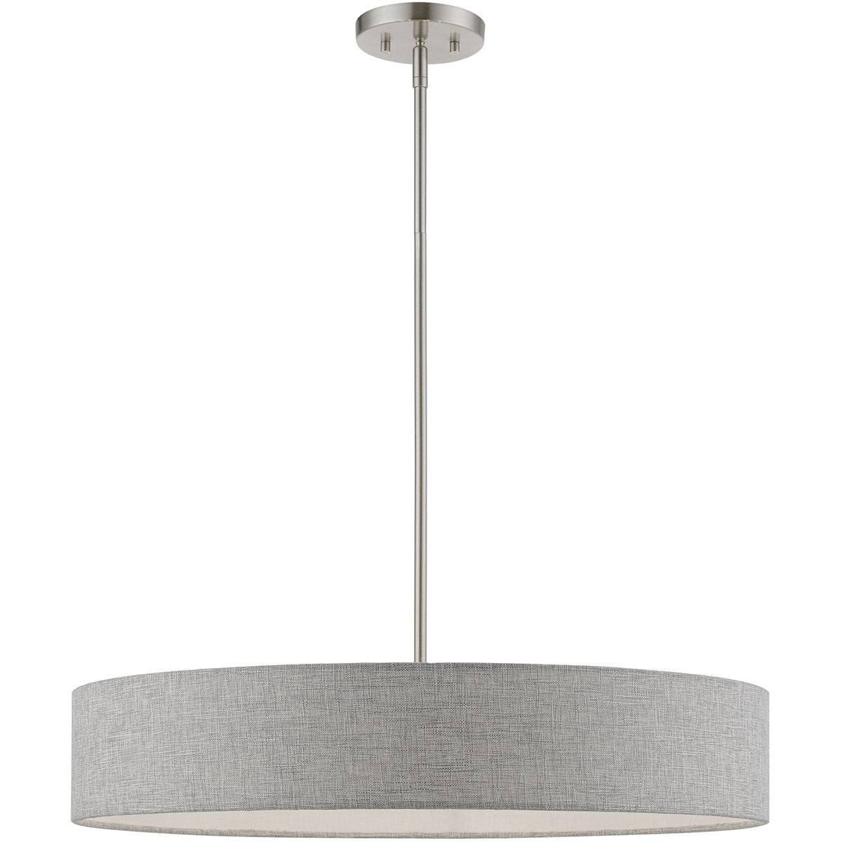 Elmhurst 5 Light 26 inch Pendant-Livex Lighting-LIVEX-46145-91-PendantsBrushed Nickel with Shiny White Accents-1-France and Son