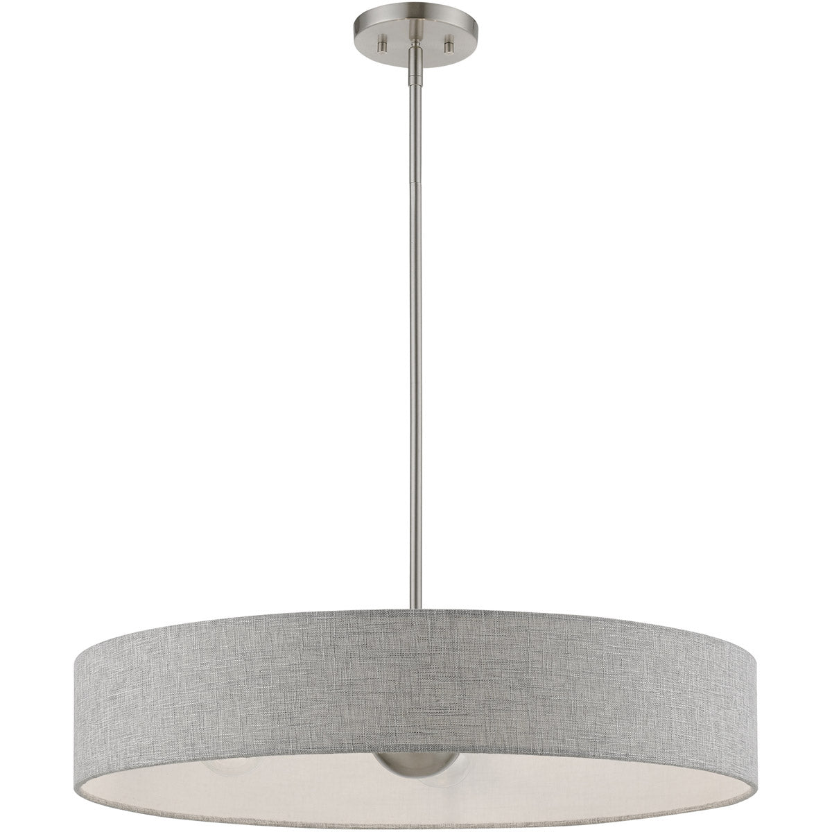 Elmhurst 5 Light 26 inch Pendant-Livex Lighting-LIVEX-46145-91-PendantsBrushed Nickel with Shiny White Accents-5-France and Son