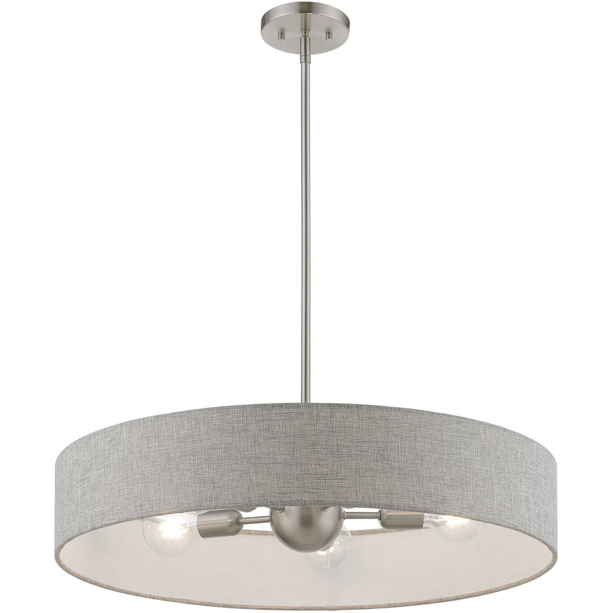 Elmhurst 5 Light 26 inch Pendant-Livex Lighting-LIVEX-46145-91-PendantsBrushed Nickel with Shiny White Accents-3-France and Son