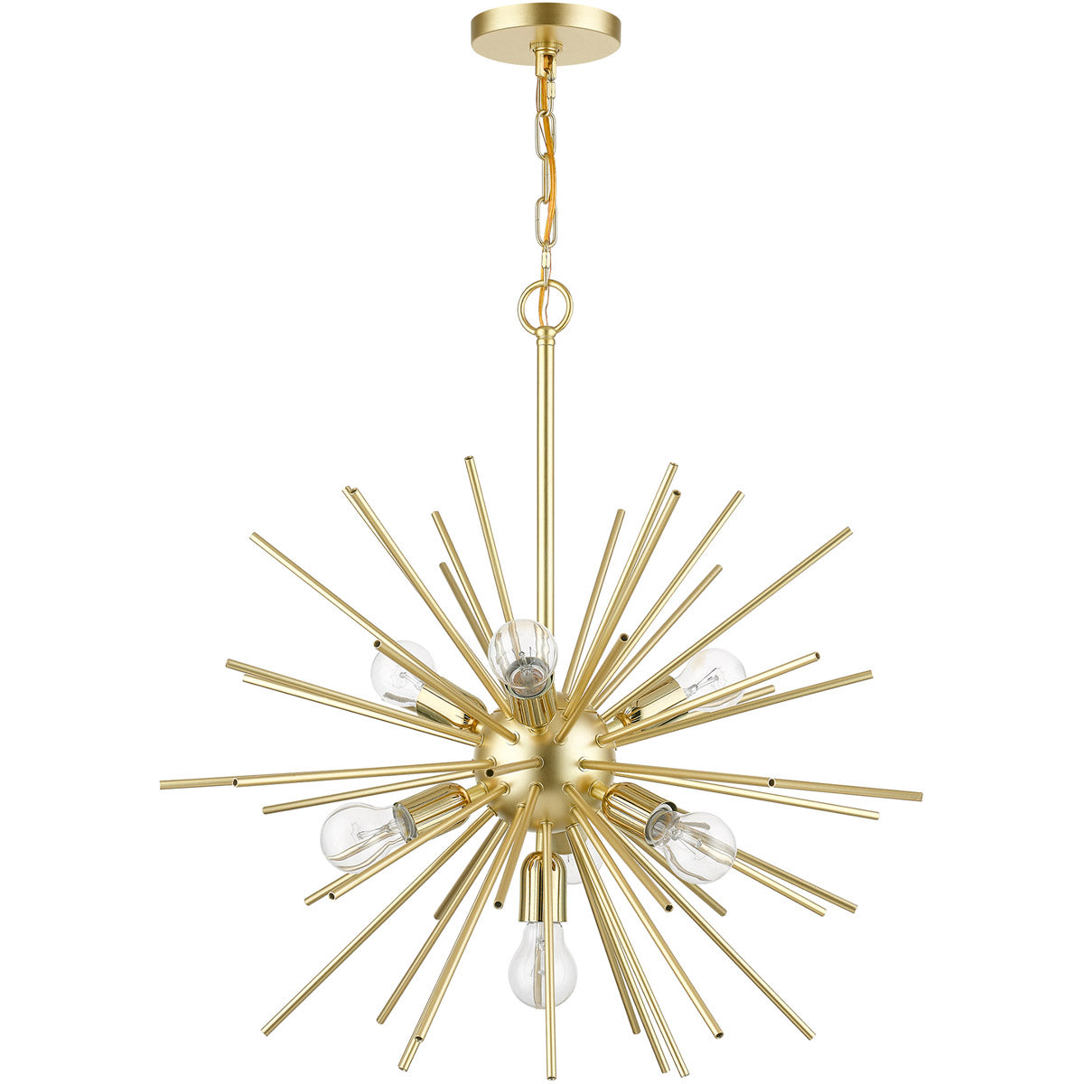 Tribeca 7 Light 25 inch Pendant Chandelier-Livex Lighting-LIVEX-46175-33-ChandeliersSoft Gold with Polished Brass Accents-1-France and Son