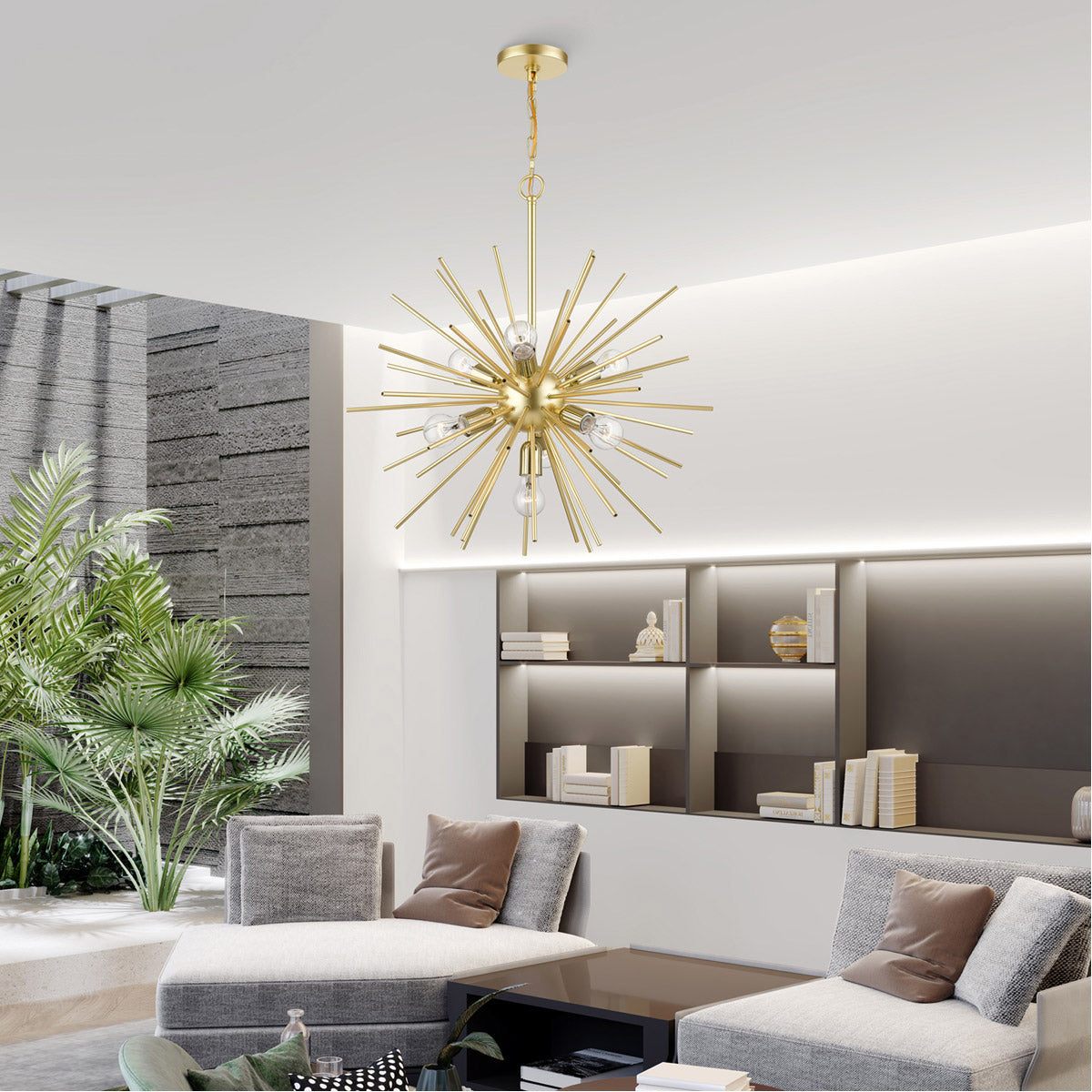 Tribeca 7 Light 25 inch Pendant Chandelier-Livex Lighting-LIVEX-46175-33-ChandeliersSoft Gold with Polished Brass Accents-2-France and Son