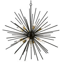 Tribeca Extra Large Foyer Chandelier Shiny Black with Polished Brass Accents-Livex Lighting-LIVEX-46177-68-Chandeliers-3-France and Son