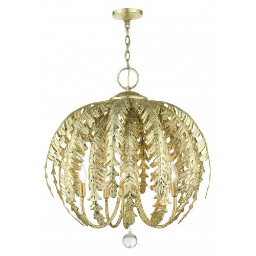 Acanthus - 5 Light Chandelier-Livex Lighting-LIVEX-46235-28-ChandeliersWinter Gold-1-France and Son