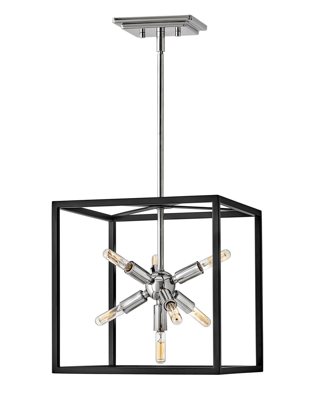 Pendant Aros - Small Convertible Pendant-Hinkley Lighting-HINKLEY-46313BLK-PN-PendantsBlack with Polished Nickel-5-France and Son