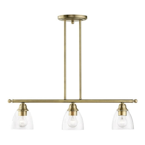 Montgomery Linear Chandelier Antique Brass-Livex Lighting-LIVEX-46337-01-Chandeliers-1-France and Son