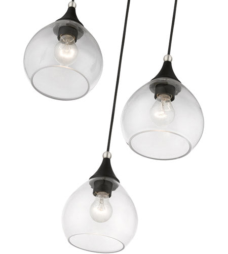 Catania Multi Pendant Black with Brushed Nickel Accents-Livex Lighting-LIVEX-46503-04-Pendants-2-France and Son