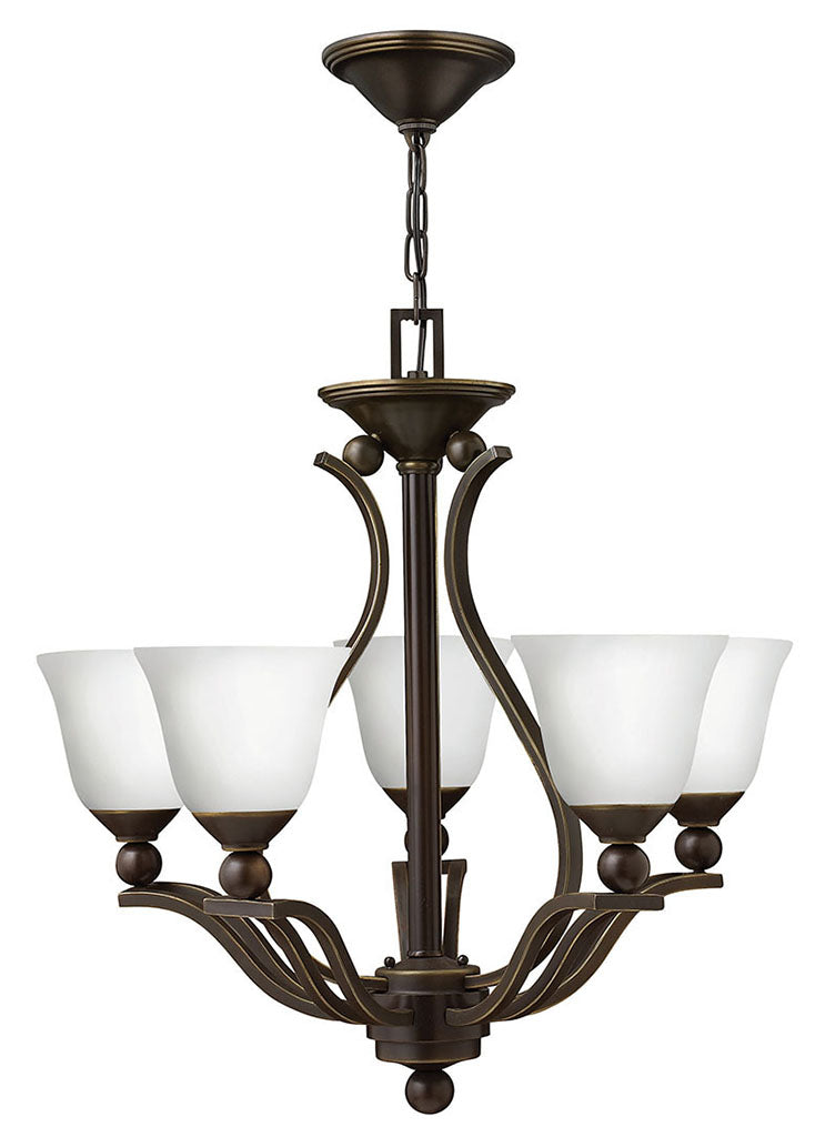 Chandelier Bolla Medium Single Tier-Hinkley Lighting-HINKLEY-4655OB-OPAL-ChandeliersOlde Bronze with Opal glass-2-France and Son