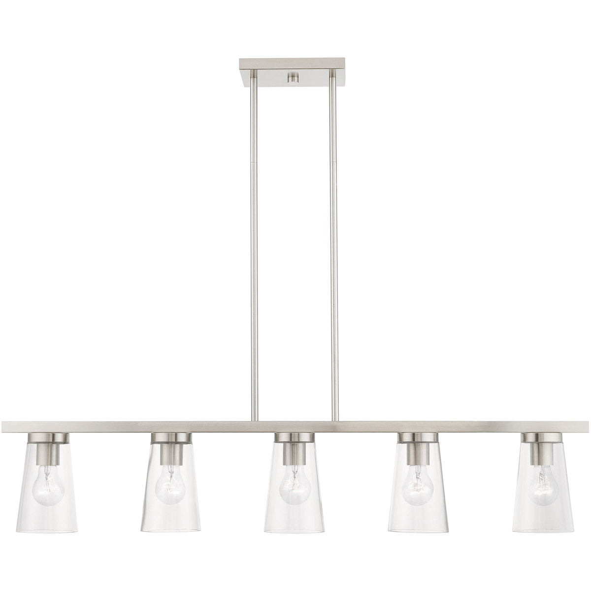 Cityview 5 Light 40 inch Linear Chandelier-Livex Lighting-LIVEX-46715-91-ChandeliersBrushed Nickel-1-France and Son