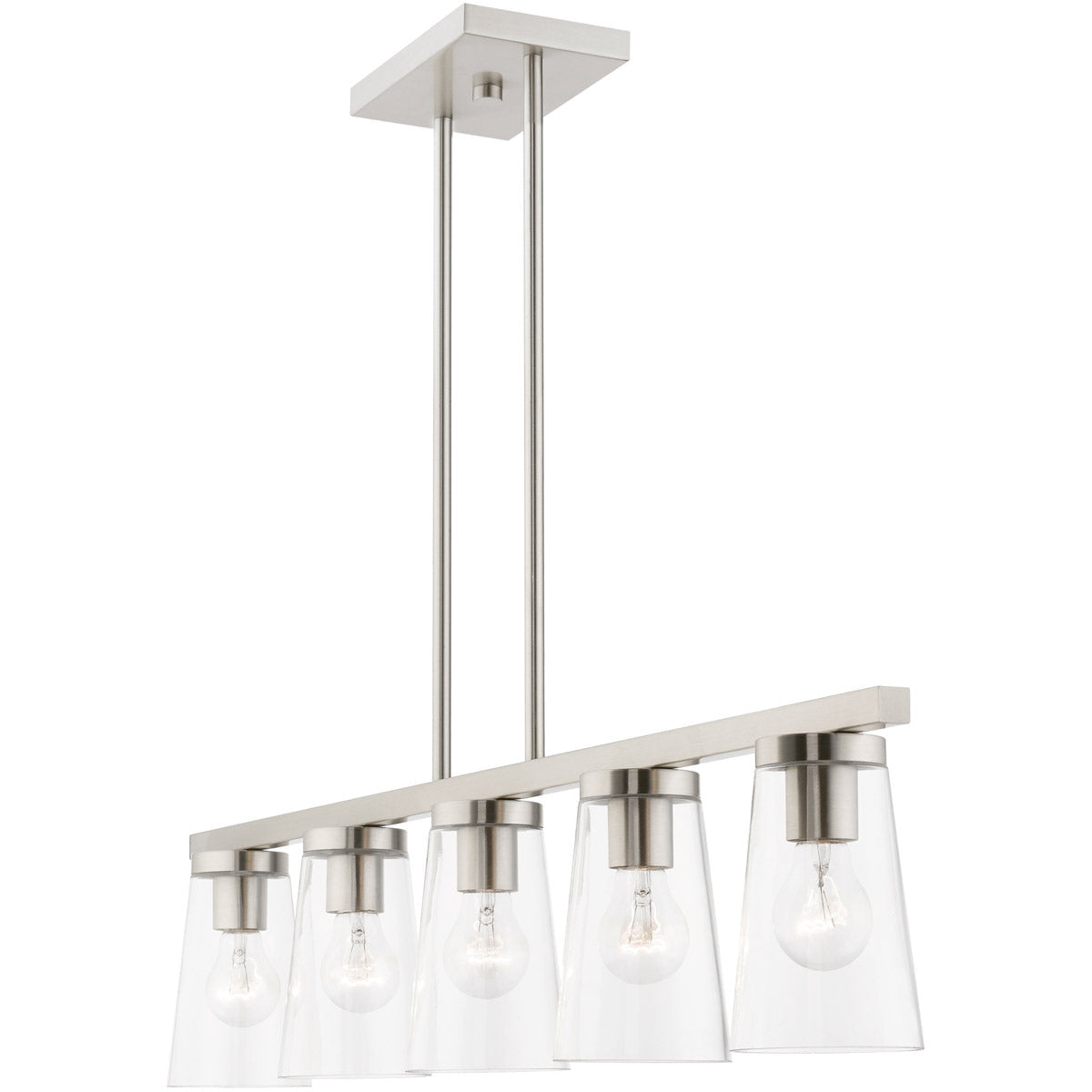 Cityview 5 Light 40 inch Linear Chandelier-Livex Lighting-LIVEX-46715-91-ChandeliersBrushed Nickel-3-France and Son