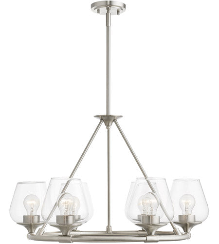 Willow Chandelier Satin Brass-Livex Lighting-LIVEX-46726-91-ChandeliersBrushed Nickel-2-France and Son