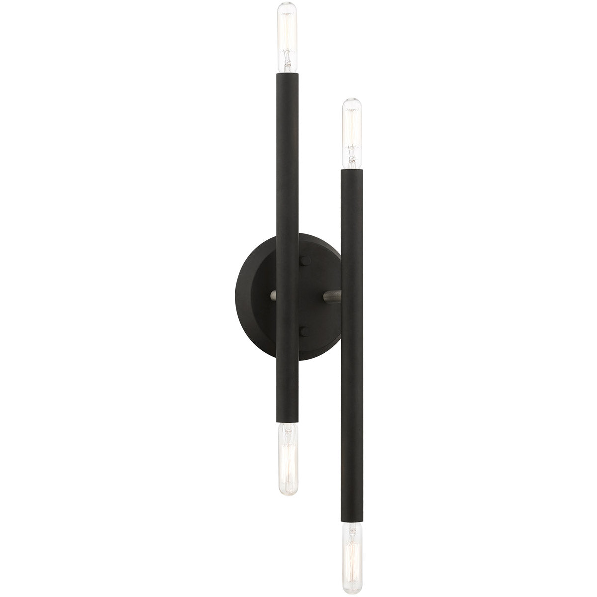Soho 4 Light ADA Sconce Wall Light-Livex Lighting-LIVEX-46771-04-Wall LightingBlack with Brushed Nickel Accents-3-France and Son