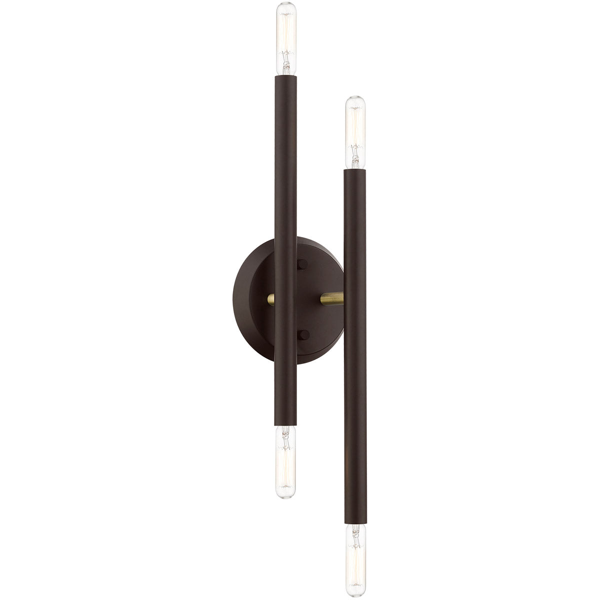 Soho 4 Light ADA Sconce Wall Light-Livex Lighting-LIVEX-46771-07-Wall LightingBronze with Antique Brass Accents-1-France and Son