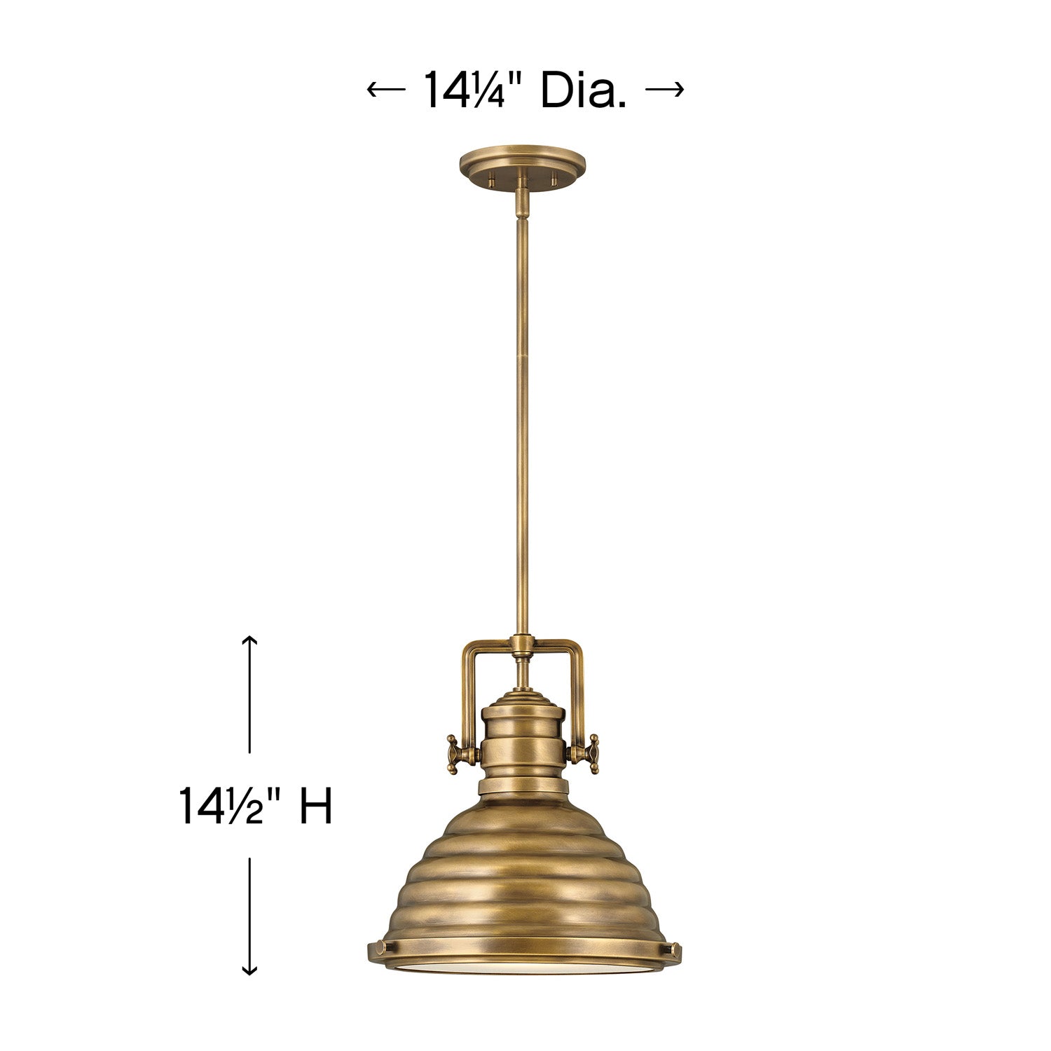 Pendant Keating - Small-Hinkley Lighting-HINKLEY-4697HB-PendantsHeritage Brass-2-France and Son