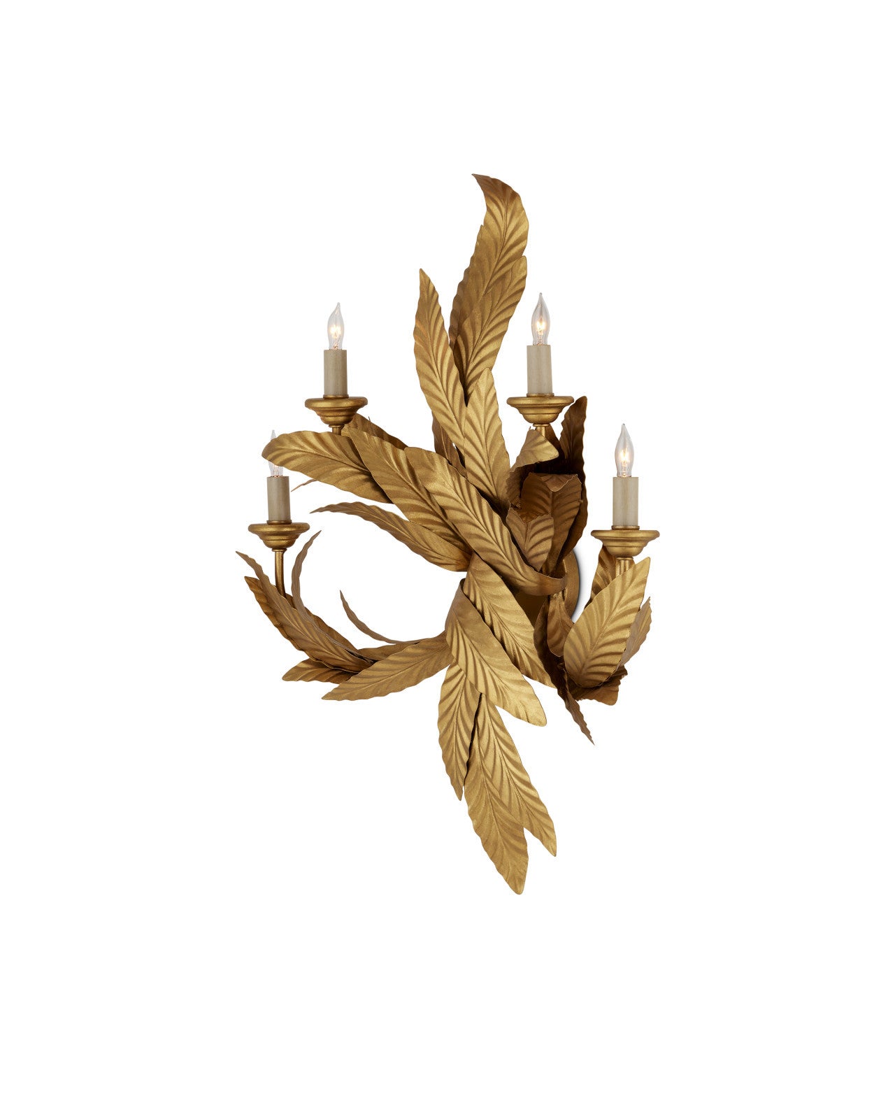 Apollo Gold Twisted Leaf Wall Sconce