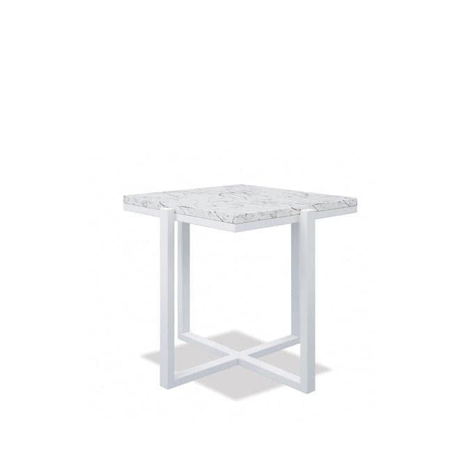 Square End Table-Sunset West-SUNSET-4707-ET-Outdoor Side TablesHoned Carrara Marble Top-1-France and Son